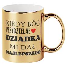 Kubek złoty prezent dla Dziadka, na urodziny imieniny emeryturę, święta, dzień dziadka N249